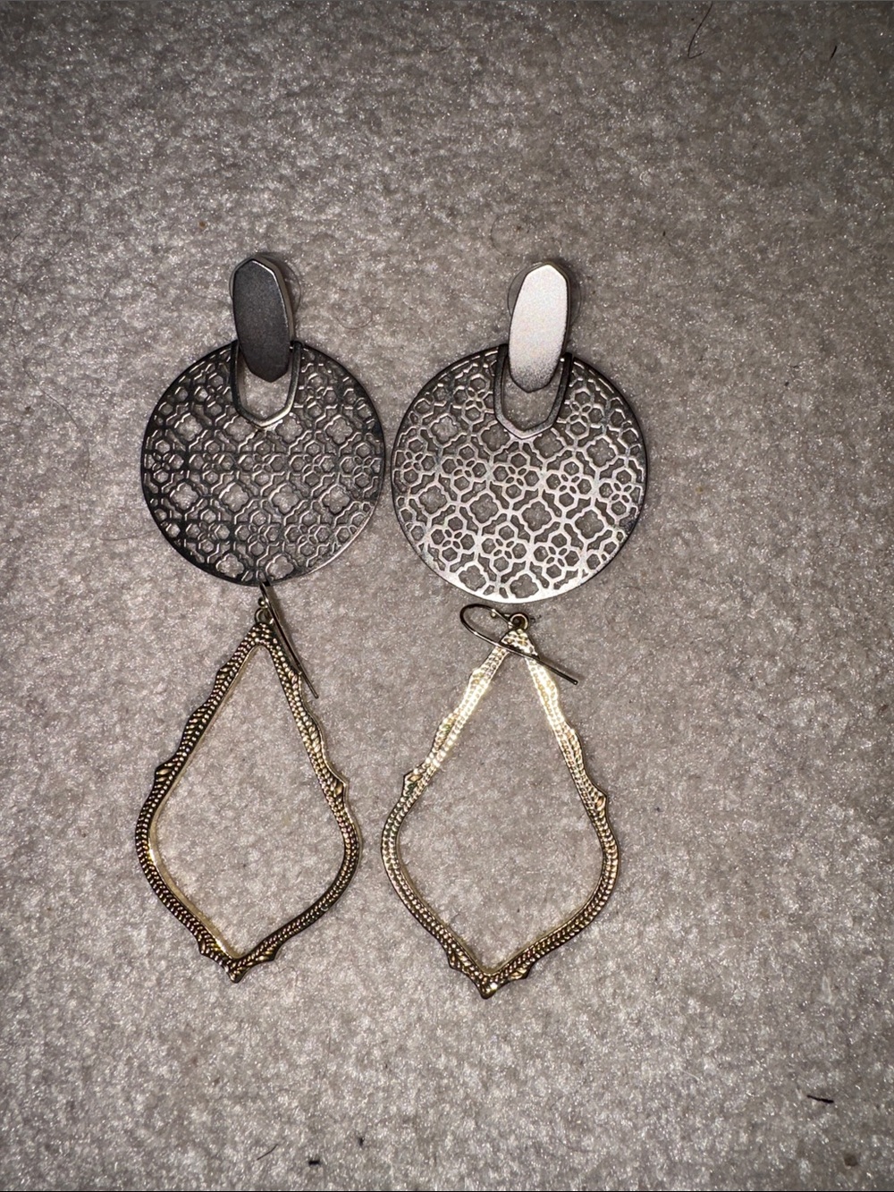 2 pairs Kendra Scott Silver/ Gold Earrings